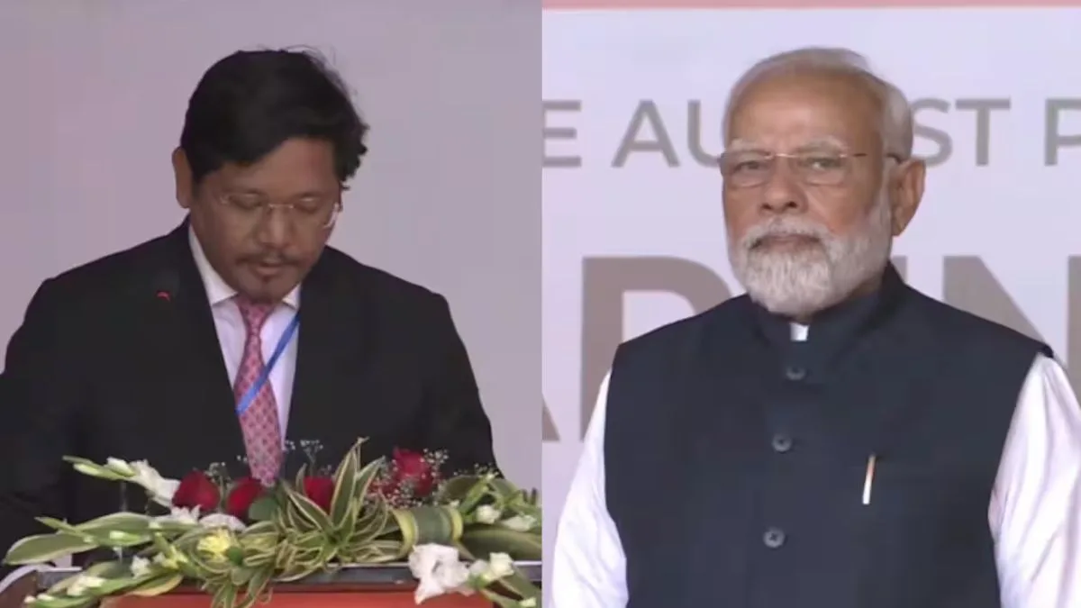 National People’s Party leader Conrad Sangma has been sworn in as the chief minister of Meghalaya for the second consecutive term in a ceremony attended by Prime Minister Narendra Modi and other dignitaries. Sangma will lead a coalition government backed by the Bharatiya Janata Party (BJP) and two regional parties – the United Democratic Party (UDP) and the People's Democratic Front (PDF).
