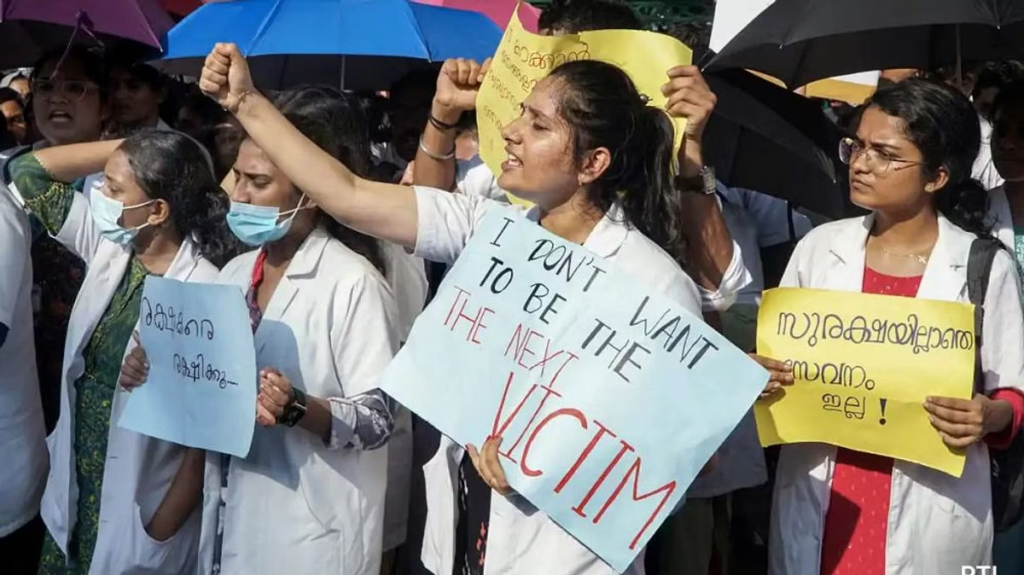 Doctors in Kerala, including house surgeons, PG, and MBBS students, are continuing their strike to protest the murder of Dr. Vandana Das at Kottarakkara Taluk Hospital. They are demanding new legislation for hospital protection and increased safety measures for medical professionals, highlighting the urgent need for improved safety measures.