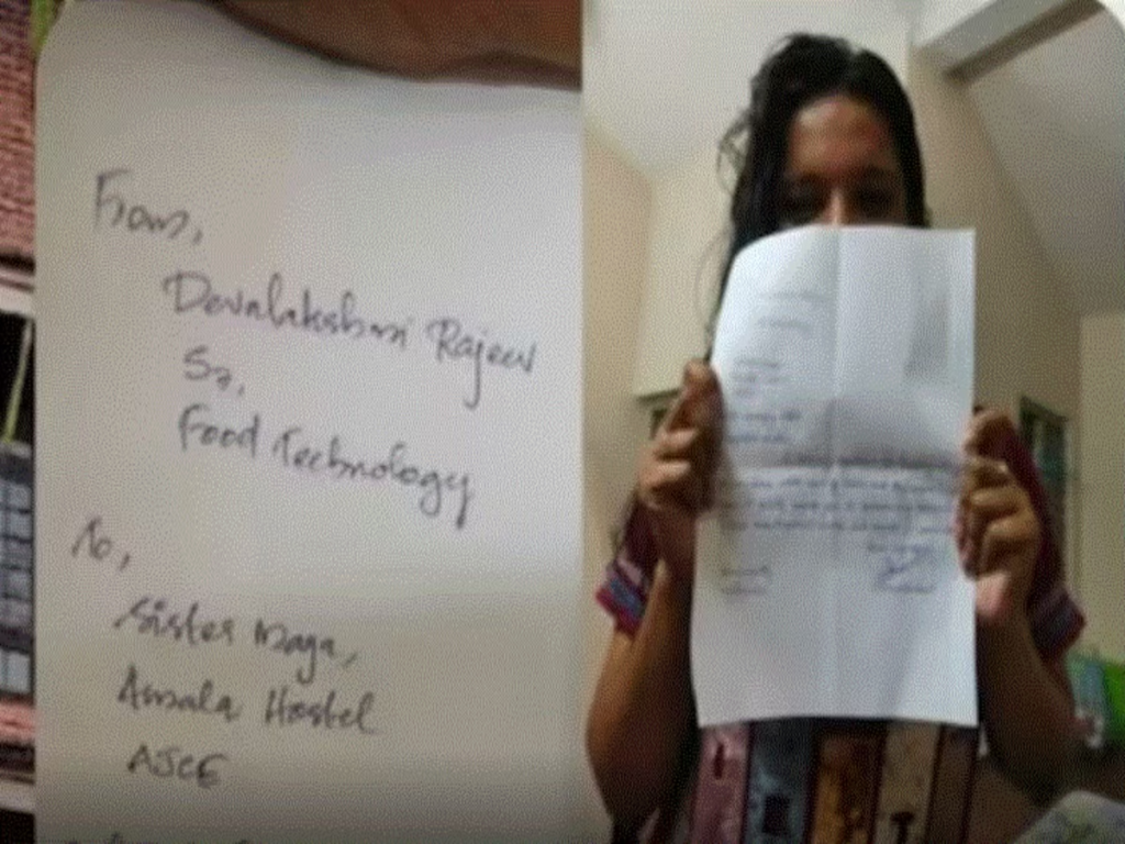A woman student at Amal Jyothi College of Engineering in Kerala has written an apology letter to the warden after her phone was confiscated for listening to music while taking a shower. The incident has caused widespread anger online, with many criticizing the college's strict rules and regulations. Parents and Reddit users have expressed their dissatisfaction, highlighting the need for more reasonable disciplinary measures.