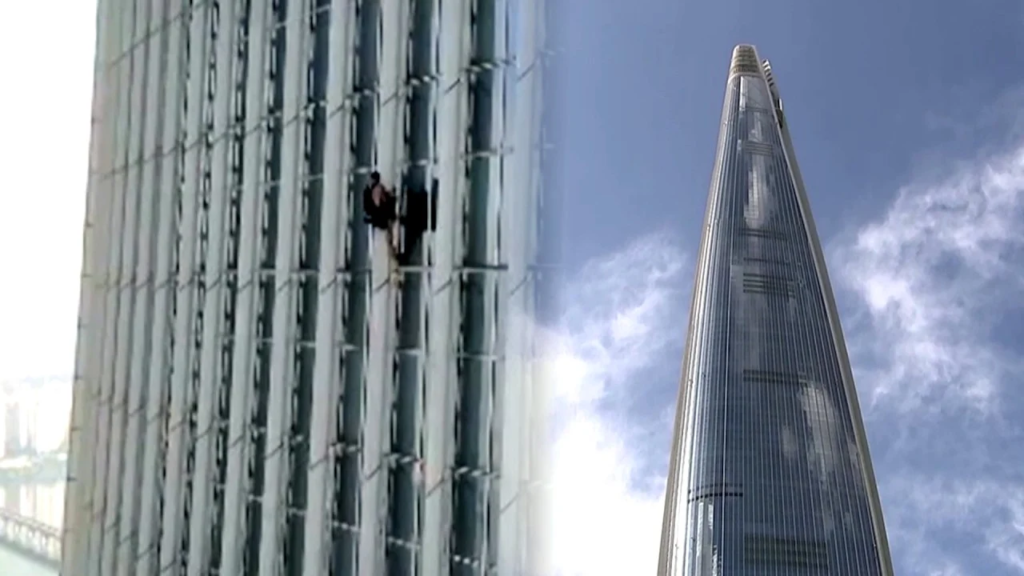 A British man, George King-Thompson, was arrested in Seoul after successfully scaling 73 floors of the Lotte World Tower, the fifth tallest building in the world. The South Korean authorities intervened and forced him to abandon his ascent, detaining him for questioning. The climber's daring feat raises questions about building security and unauthorized climbing.