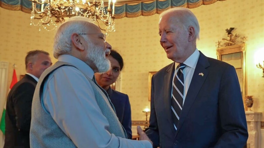 During a state dinner, Prime Minister Narendra Modi and President Joe Biden engage in a toast without alcohol, prompting Biden to recall his grandfather's advice on raising a toast. Discover the lighthearted moment and their growing camaraderie.

