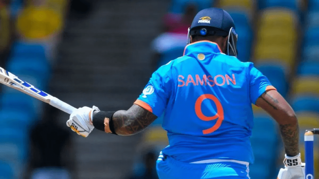 Suryakumar Yadav was forced to wear Sanju Samson's jersey in the first ODI against West Indies due to a size issue with his own jersey. The BCCI has shipped Yadav a new jersey, but he will not receive it until after the second ODI.