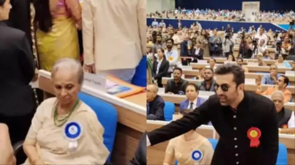 Ranbir Kapoor's protective gesture at the National Film Awards goes viral as he shields Waheeda Rehman from paparazzi frenzy.

