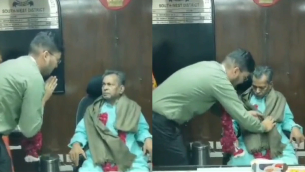 "An IAS officer's respectful gesture to a priest in a viral video prompts an investigation by the Delhi government."
