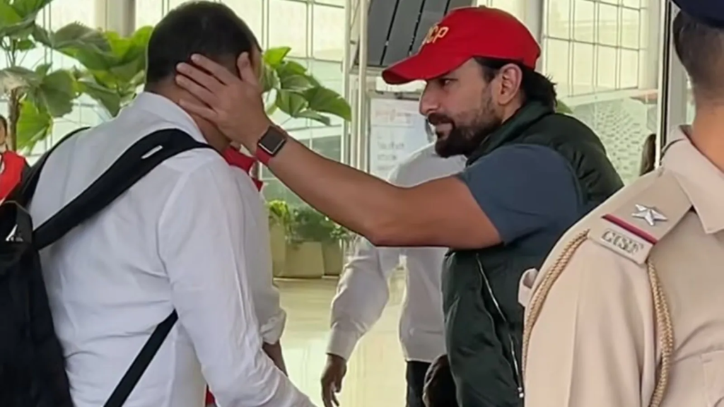 Witness Saif Ali Khan's intense exchange at Mumbai airport, with Kareena Kapoor stepping in to defuse the situation. The viral video has ignited discussions on social media.
