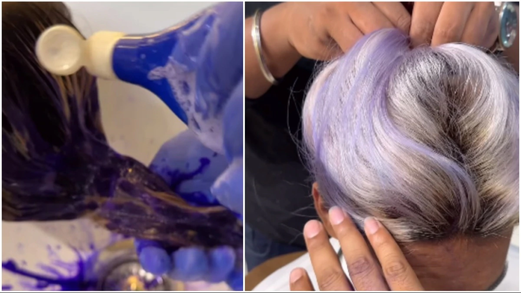 "A desi hairstylist's viral video showcases a unique hair dye experiment using Ujala, gaining over 4 million views on Instagram reels."