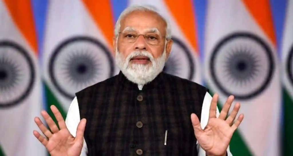 "Prime Minister Narendra Modi criticizes Congress for prioritizing 'parivarvaad', corruption, and appeasement over the country's development agenda."
