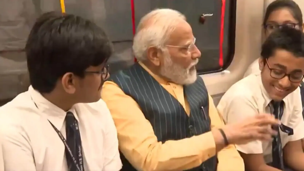 "Witness a historic milestone as Prime Minister Modi embarks on an extraordinary underwater metro ride, marking a transformative moment in India's infrastructure development. Joining students on this groundbreaking journey, the Prime Minister sets a new standard for modern transportation initiatives."