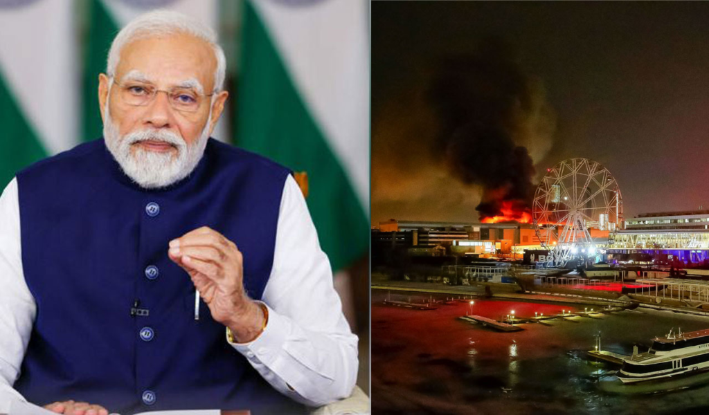 Prime Minister Narendra Modi strongly denounces the attack on a Russian concert hall, affirming India's support and stressing global cooperation against terrorism.